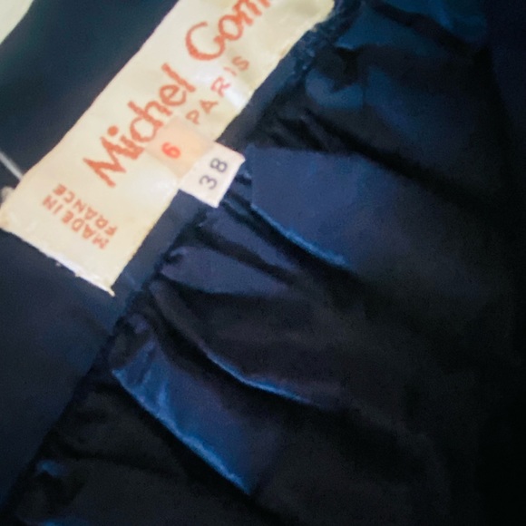 Vintage Michel Goma Paris Navy Flare Skirt 26Wx23L Sz 38 - Picture 7 of 7